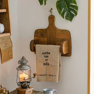 Solid Wood Eco-Friendly Wall Mounted Retro Roll Paper Shelf Single <b>Kitchen</b> Tissue Rack Restaurant Decoration <b>Storage</b> - Product Image 3