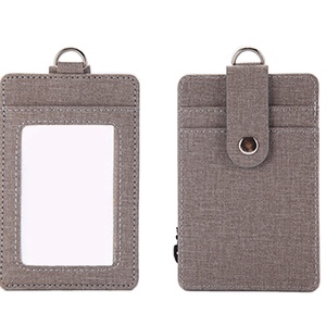 최고의 품질 트렌디 디자인 끈 ID 카드 홀더 PU 가죽 배지 홀더 - Product Image 1