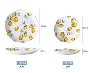 Lemon Dreams Dinner piatti 8 pollici grandi piatti in ceramica per Pasta, bistecca, piatti da portata alla moda graziosi piatti creativi di frutta - Product Image 6