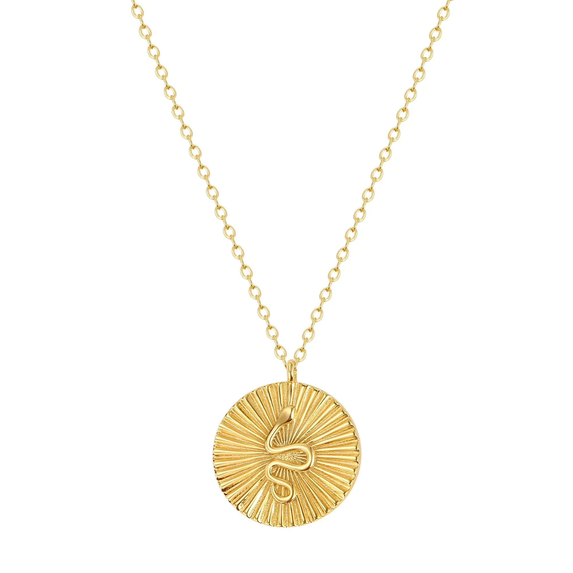 Nagosa – colliers avec pendentif en argent sterling 925 18k et vermeil gravé serpent, bijoux minimalistes pour femmes au quotidien