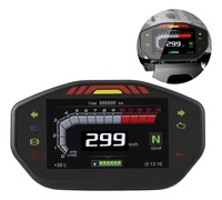 Speedometer LCD Digital Sepeda Motor Universal, Odometer Layar LCD Digital TFT 6 Gigi Lampu Belakang Sepeda Motor