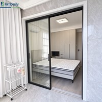 Portes coulissantes en verre minimalistes modernes |   Aluminium ultra-fin pour cloison de balcon intérieur-extérieur