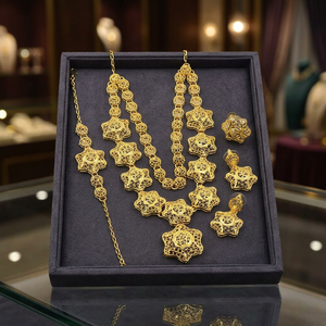 Juego de Joyería Tradicional de Latón con Baño de Oro de 14K, 18K y 24K, Juego de Joyería de Moda - Product Image 3