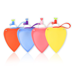 Bouteille d'eau pour enfants avec sangle d'épaule en silicone, portable, pour les voyages en plein air, sangle bandoulière rose bleu, pour les étudiants - Product Image 3