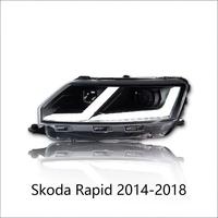 Modification de l'ensemble de phares Skoda Octavia 2013-2017 pour style 12V 30W LED Projecteur Clignotant Séquentiel