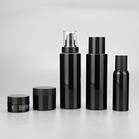 Flacon pompe pour shampoing noir de 100 ml en PET biodégradable pour le lavage des mains et du corps, collection de soins de la peau avec recyclage