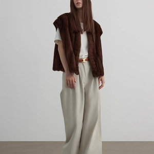 Nuovo cappotto di <span class=keywords><strong>visone</strong></span> personalizzato da donna senza maniche <span class=keywords><strong>in</strong></span> seta all'interno di cappotti Casual da donna autunno inverno - Product Image 1
