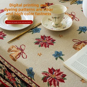 Modern Luxury Home Accessible High-End Coffee <strong>Table</strong> Cloth Rectangular <strong>Red</strong> Christmas and New Year <strong>Tablecloth</strong> Knitted Technics - Product Image 4