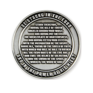 Armure complète de Dieu Challenge Coins Bronze Plaqué Be Strong In The Lord Templar Knight Souvenir Coin Creative Gift - Product Image 3