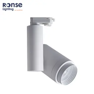 RONSE Iluminación Interior Negro Aluminio Cabezal Móvil Ajustable Carril Foco 10W 15W 20W 30W 40W Zoomable LED Luz de Pista