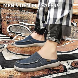 Tendencia de Moda de Verano, Zapatos Mocasines de Mezclilla Sencillos y Cómodos con Forro de Tela de Algodón para Hombre - Product Image 2