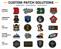 Parche Bordado Personalizado con Diseño de Logotipo para Ropa, Sombreros, Bolsos y Accesorios, Fabricante OEM ODM, Venta al Por Mayor