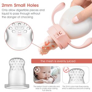NCVI Mangeoire en silicone sans BPA pour bébé <span class=keywords><strong>Tétine</strong></span> pour bébé Jouet de dentition pour bébé Mangeoire pour fruits - Product Image 4