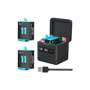Camera Battery 9/10/11/12 2 Packs 2000mAh With Card Reader Function USB Storage Fast Charger