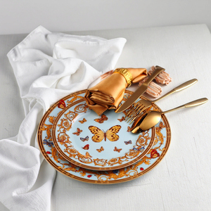 Service de vaisselle en céramique chinoise moderne de haute qualité, motif papillon, idéal pour hôtels, restaurants et événements. - Product Image 6