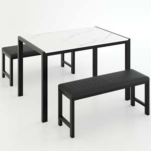 Juego de comedor de 3 piezas de <span class=keywords><strong>alta</strong></span> calidad, mesa de cocina de desayuno moderna y Banco tapizado <span class=keywords><strong>para</strong></span> muebles de comedor - Product Image 1