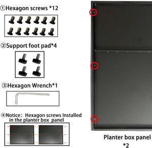 Jardinières modernes en fonte <span class=keywords><strong>pour</strong></span> l'extérieur, 35,5 x 10 x 28 pouces, noires, rectangulaires, <span class=keywords><strong>pour</strong></span> porche, pots à fleurs <span class=keywords><strong>pour</strong></span> hôtel - Product Image 3