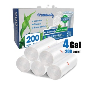 4 Gallon Clear Trash Bags 200 counts Strong small garbage Bag Bin Liners for home office bathroom  clear 