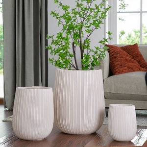 Macetas Grandes de Cerámica y Fibra de Arcilla para Decoración del Hogar, Jardín y Sala de Estar, Color Negro y Blanco Moderno, con Orificios de Drenaje, Impermeables, Venta al Por Mayor - Product Image 5