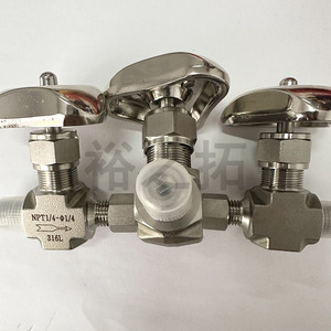 วาล์วเข็มทรงกระบอกสแตนเลส NPT1/4 316L แบบเกลียวตรงสำหรับสื่อที่มีฤทธิ์กัดกร่อน - Product Image 1