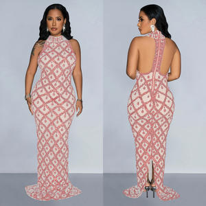 Gonna gonna aderente alla schiena con ananas in garza trasparente a diamante lucido con Costume da <span class=keywords><strong>cantante</strong></span> Sexy - Product Image 3