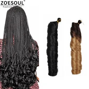 Multicolor Synthetic Loose Wave Braiding Hair Extension 24inch 150g French Curls Curly Wavy Crochet Braid for Afro women girls