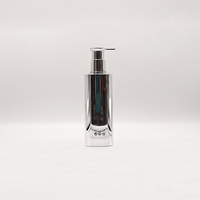 Bouteilles de shampoing carrées hautes en PET avec pompe électroplaquée argentée, étiquette personnalisée pour salon, hôtel, vente en gros, OEM