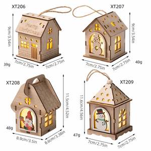 Factory <b>Christmas</b> Cabin-shaped Light-up Ornaments LED Glow <b>Mini</b> Cabin Decor, <b>Christmas</b> <b>Tree</b> Hanging Pendants for Holiday Home - Product Image 2
