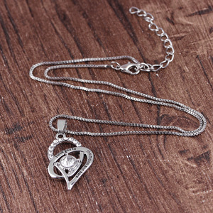 Q683 gioielli di San Valentino ti amo alla luna e al cuore posteriore collane con ciondolo <span class=keywords><strong>in</strong></span> zircone cubico - Product Image 3