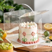 Petite boîte à gâteaux avec poignées transparentes pour Mousse emballage Premium Dessert pâtisserie boîte à gâteaux en plastique