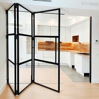 Porte de grange à double battant personnalisée avec cadre métallique interne, poignées de porte, design d'intérieur, salle à manger, cloison anti-fumée d'huile