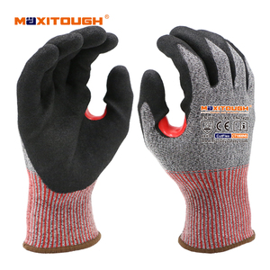 MaxiTough Özelleştirilmiş Rahat S-2XL Bahçe İşleri Nitril Kumlu En388 Kaplamalı Kaymaz Koruyucu Kesilmeye Karşı Koruyucu Seviye F İş Eldivenleri - Product Image 1