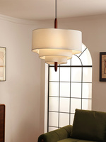 Lampe suspendue LED élégante à plusieurs niveaux en tissu fait main par un designer, télécommande vocale sans fil pour hôtel, café, style moderne