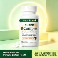 Comprimés de complexe de vitamines B12, B6, biotine avec acide folique, vitamine C, soutien immunitaire, antioxydant, système nerveux, mémoire cérébrale