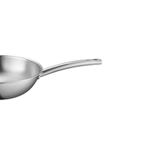 Wok en acier inoxydable de qualité professionnelle, écologique, 28 cm, antiadhésif, compatible avec les plaques à induction