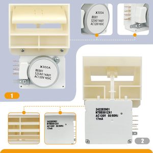 Ensemble d'amortisseur d'air électrique en plastique pour réfrigérateur, pièce de rechange compatible Frigidaire Crosley 3016452 AP5788340 - Product Image 3