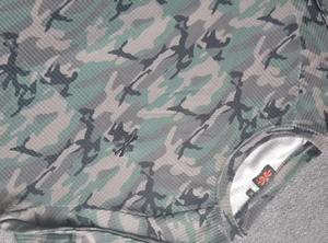 Custom Hoge Kwaliteit Heren Camo Design Crew Hals Thermische Wafel Gebreide T-Shirt Heren Oversized Boxy T-Shirt Met Lange Mouwen - Product Image 6