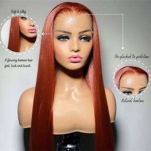 Dark Ginger HD <b>Lace</b> Frontal <b>Wig</b> Raw Indian <b>Hair</b> 200% Density <b>Lace</b> Front <b>Wig</b> <b>Human</b> <b>Hair</b> Cuticle Aligned <b>Hair</b> <b>Wigs</b> for Black Women - Product Image 3