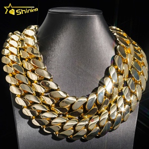 Joyería de Lujo Estilo Hip Hop Collar Pesado Súper Grande Cadena Cubana Chapada en Oro de 18K Eslabón Cubano de Miami - Product Image 1