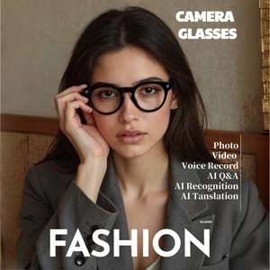 Lunettes Intelligentes V03-T6 avec Caméra IA, 8MP, Anti-tremblement, Photo 4K, Enregistrement 1080P, Traduction en Temps Réel, Assistant Vocal IA, Lunettes Audio - Product Image 1