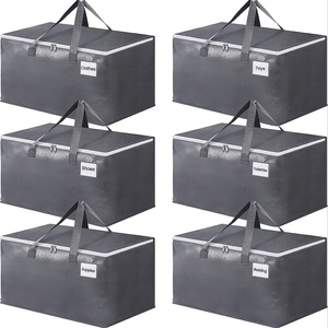 Sacs de transport robustes avec sangles de déménagement, grand sac de rangement pliable en PP imperméable pour l'extérieur avec poignée, sac de déménagement pliable - Product Image 5