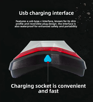 Casque de moto avec lumière d'avertissement ABS, signalisation de direction pour la conduite nocturne, recharge USB, LED sans fil