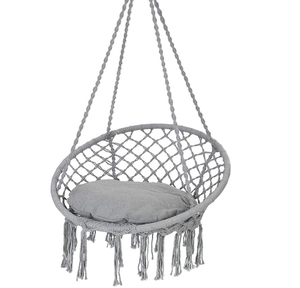 Fauteuil <span class=keywords><strong>suspendu</strong></span> en corde de coton, design moderne, mobilier d'extérieur, siège balançoire en métal, capacité 300 LBS, pour parc, école, salon - Product Image 1