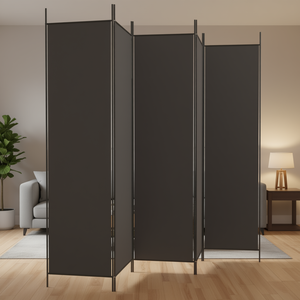 Separador de Ambientes de Tela de 5 Paneles, 98.4x78.7 Pulgadas, Color Antracita, Minimalista, Plegable - Product Image 2