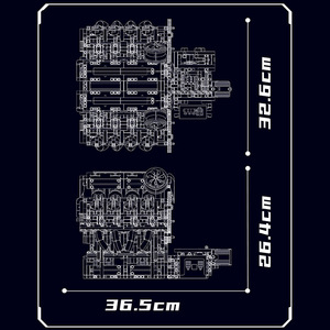 Mould King 10130 2718 PCS Supercar Engine Model <span class=keywords><strong>Bricks</strong></span> Mechanical Power Assembly Building Blocks Set para niños - Product Image 5