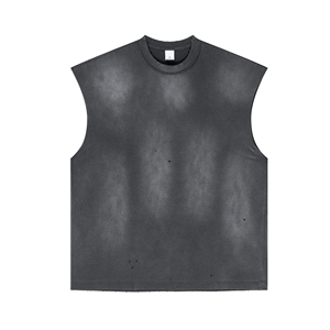 American Streetwear Retro Tank 2025 Summer Vintage Distressed Cutoff Top - Product Image 1