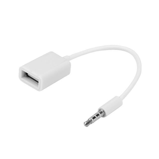 Car MP3 3.5mm Male AUX Audio Plug Jack to USB 2.0 Female Converter Cable Headphone Cable High Quality PVC for Car