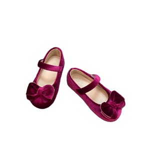 New Boutique Kids <b>Shoes</b> Solid Color Bow <b>Soft</b> Sole Princess Baby Girl Flat Dress <b>Shoes</b> - Product Image 1
