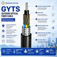 Cable de Fibra Óptica GYTS para Exteriores, Monomodo G652D, 12/24 Hilos, Tubo Suelto, Blindado con Cinta de Acero, Comunicación PE