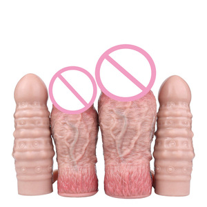 FAAK <b>Remote</b> <b>Control</b> vibrating Butt <b>Plug</b> Anal Dilator with Open-ended Realistic Penis Sleeve Cock Enlarger Sex Toys For Men OEM - Product Image 4